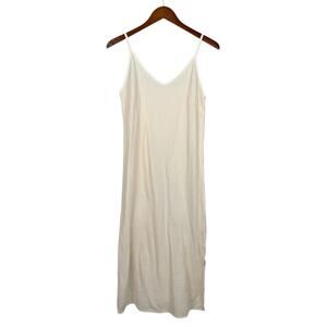 Self Contrast Camila Slip Dress Cream Gauze Midi Sleeveless Women's S
